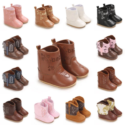 Baby Boots Made Of Soft PU and High-quality Cotton 2026 New Autumn and Winter Short Boots With Rubber Soles and Anti Slip Baby