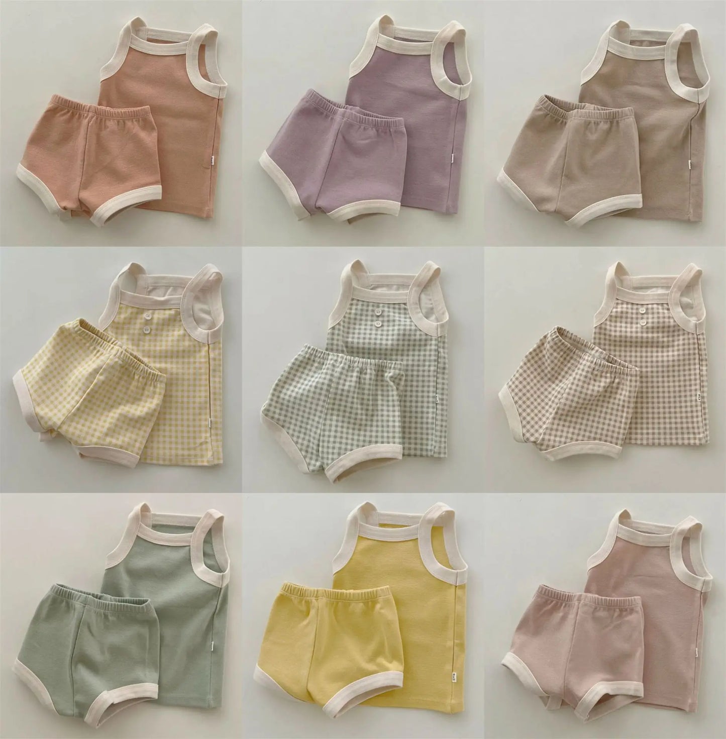 2025 New Baby Sleeveless Clothes Set Boy Girl Summer Thin Cotton Vest + Shorts 2pcs Suit Infant Outfits Toddler Breathable Set