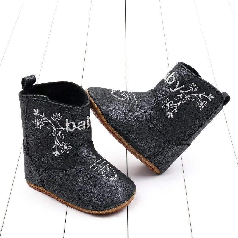 Baby Boots Made Of Soft PU and High-quality Cotton 2026 New Autumn and Winter Short Boots With Rubber Soles and Anti Slip Baby