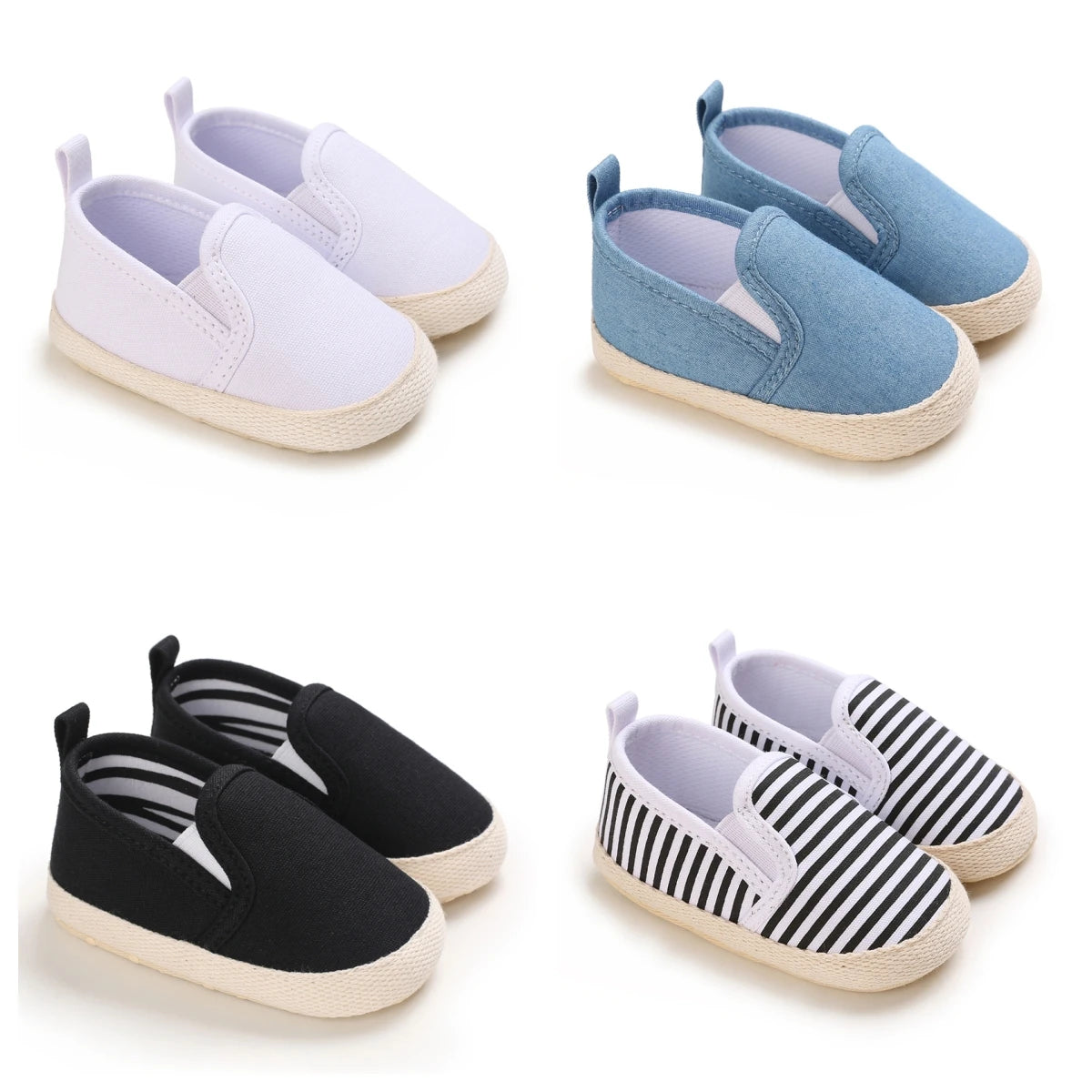 Spring and Autumn Fashion Canvas Baby Shoes for Boys and Newborns Soft Sole Non slip Walking Shoes for Preschool Children