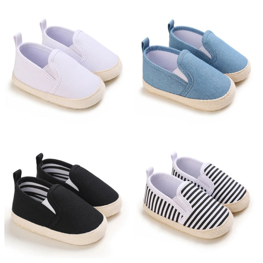 Spring and Autumn Fashion Canvas Baby Shoes for Boys and Newborns Soft Sole Non slip Walking Shoes for Preschool Children