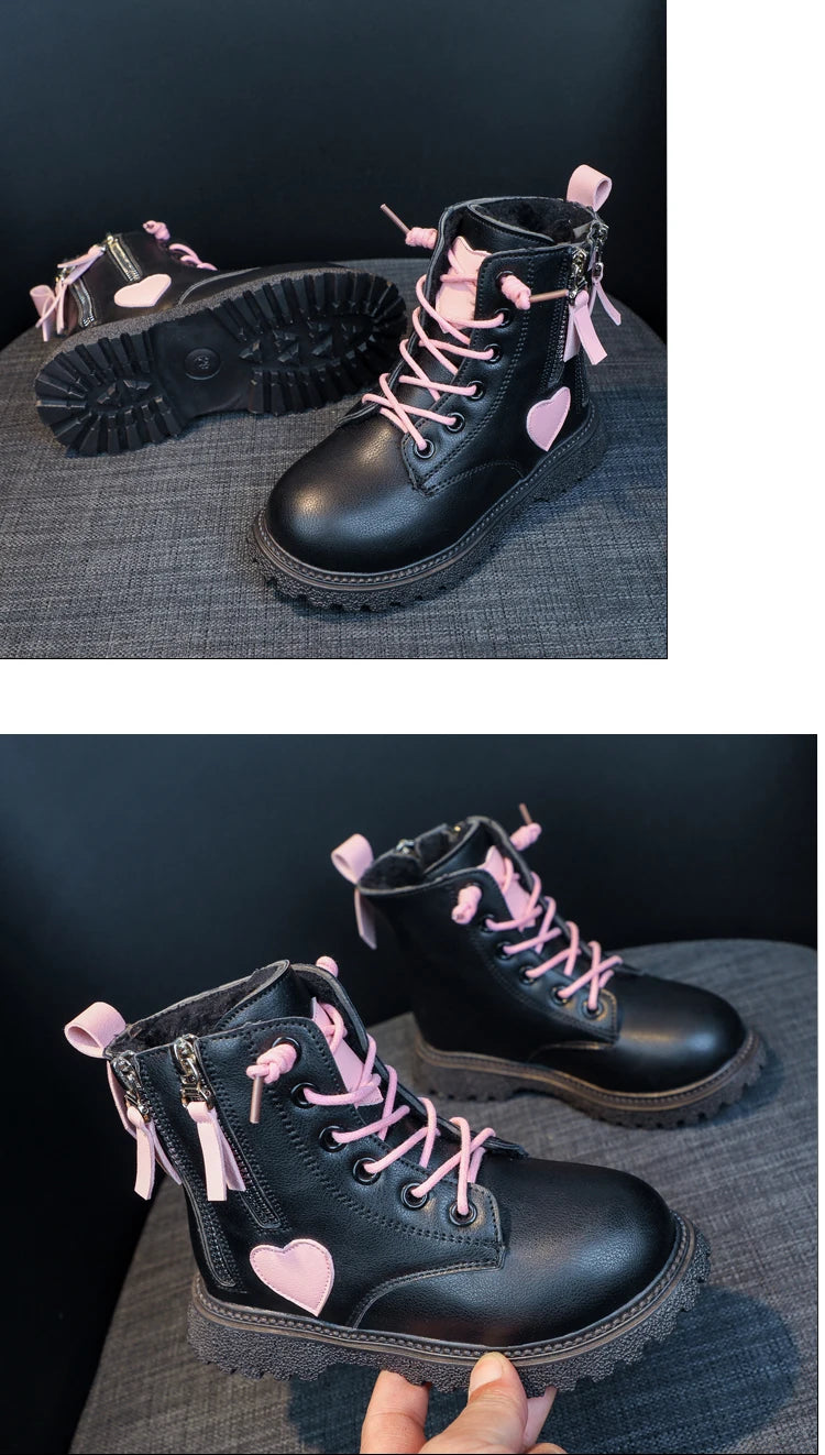 Girls Ankle Boots 2025 New Autumn and Winter Fashion Double Zip Beautiful Princess Non-slip Performance Boots for Catwalk Casual