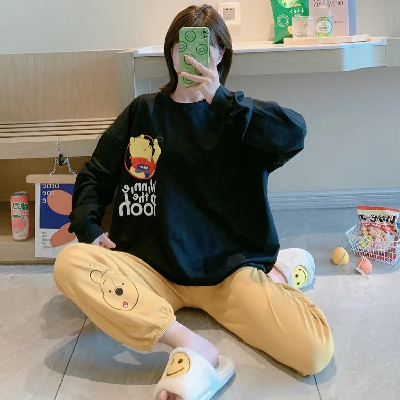 Women's Spring And Autumn Pajamas Two-Piece Set Of Students Long-Sleeved Pajamas New Fashion Casual Ladies Home wear Set