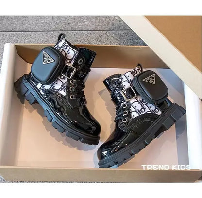 Spring and Autumn Girls Kids Shoes Ankle Boots Fashion British Style Single Boot Soft Sole Versatile Children's  Leather Shoes