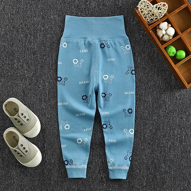 Baby Girls Boys Pants Toddler Bottoming Leggings Children Cotton Cartoon Trousers High Waist 2024 Autumn Newborn Kids Clothing