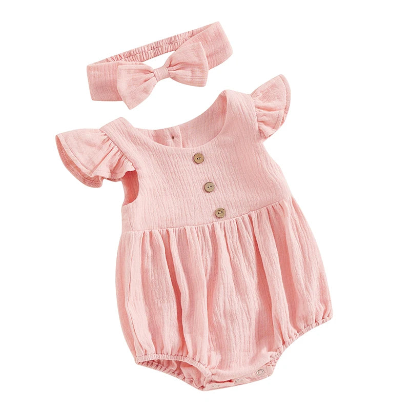 0 to18 Months Baby Girl Clothes White Romper Cute Newborn Clothes Cotton Linen Bodysuit Spring Infant Outfit Baby Items