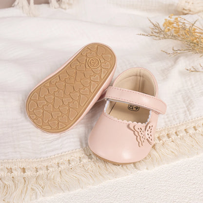 Girls Princess Shoes Bowknot Rubber Sole Anti-slip PU Leather Baby Shoes Newborns First Walkers Crib Shoes Spring Autumn