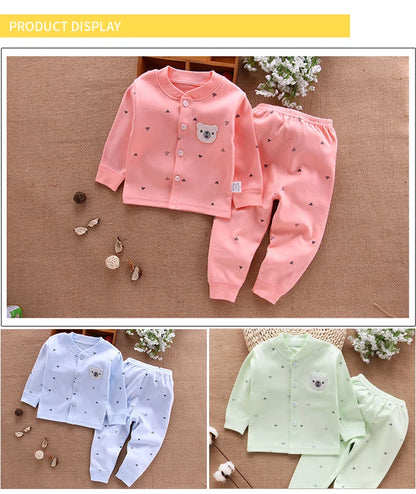 Baby Clothes Underwear r Kids Tops Pants Newborn Pajama Suit Home 100% Cotton Sets Boy Girls Warm Autumn Children's Clothing