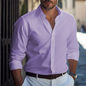2026 Men's Shirts Formal Shirts Light Blue Black White Long Sleeves F Lapel Spring Autumn Business Casual Clothing Oversized 6XL