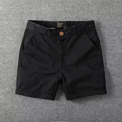 Men's Casual Cotton Shorts Summer Solid Color Slim Fit Loose Fit Thin Three-quarter Length Pants  Workwear