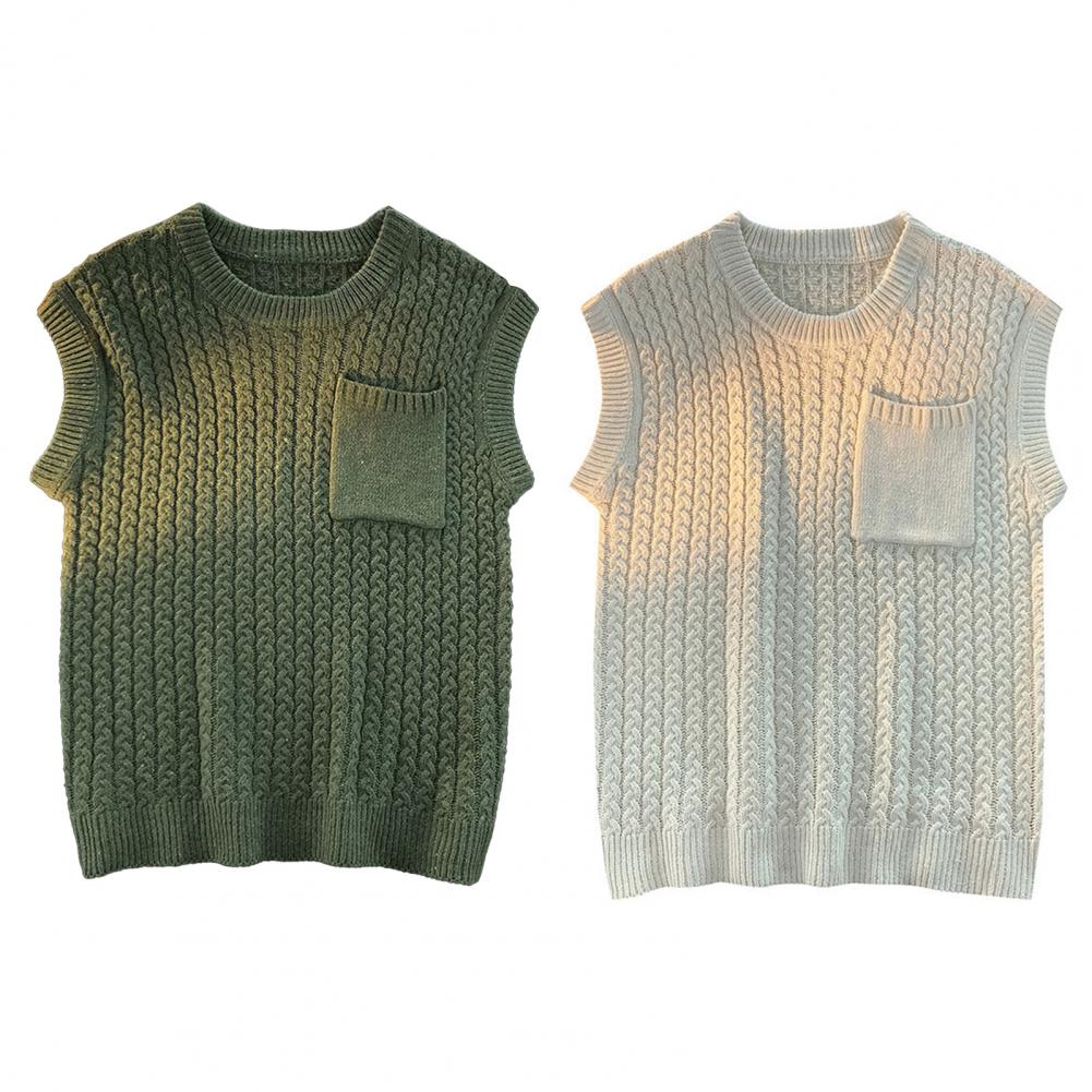 Chic Sweater Vest Knitwear Men Sweater Vest Loose Anti-pilling Pullover Winter Sweater Vest  Keep Warm