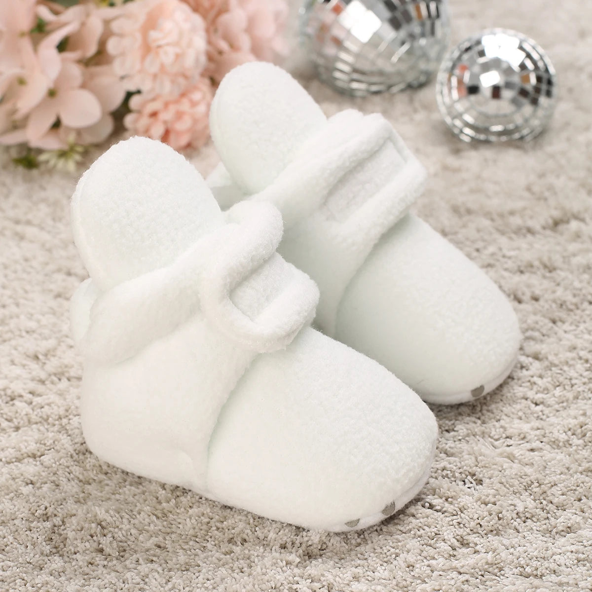 2025 Baby Autumn Winter Boots Baby Girl Boys Winter Warm Shoes Solid Fashion Toddler Fuzzy Balls First Walkers Kid Shoes 0-18M