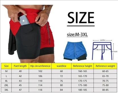 Summer Shorts for Men 2 in 1 Athletic Gym Workout Running Performance Shorts Print with Phone Pocket Quick Dry Breathable shorts
