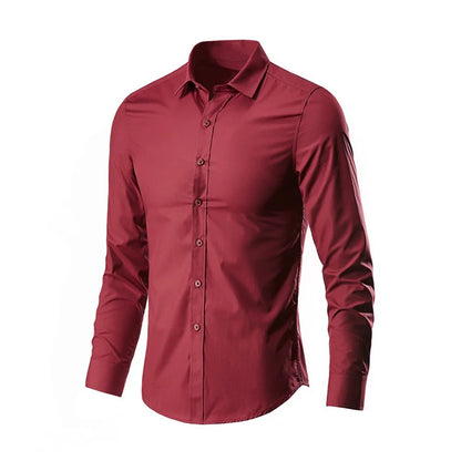 Men's Formal Shirt Long Sleeve Non-Iron Business Slim Fit Korean Work Men White Casual Dress Suit Shirt 2026 Autumn S-5XL