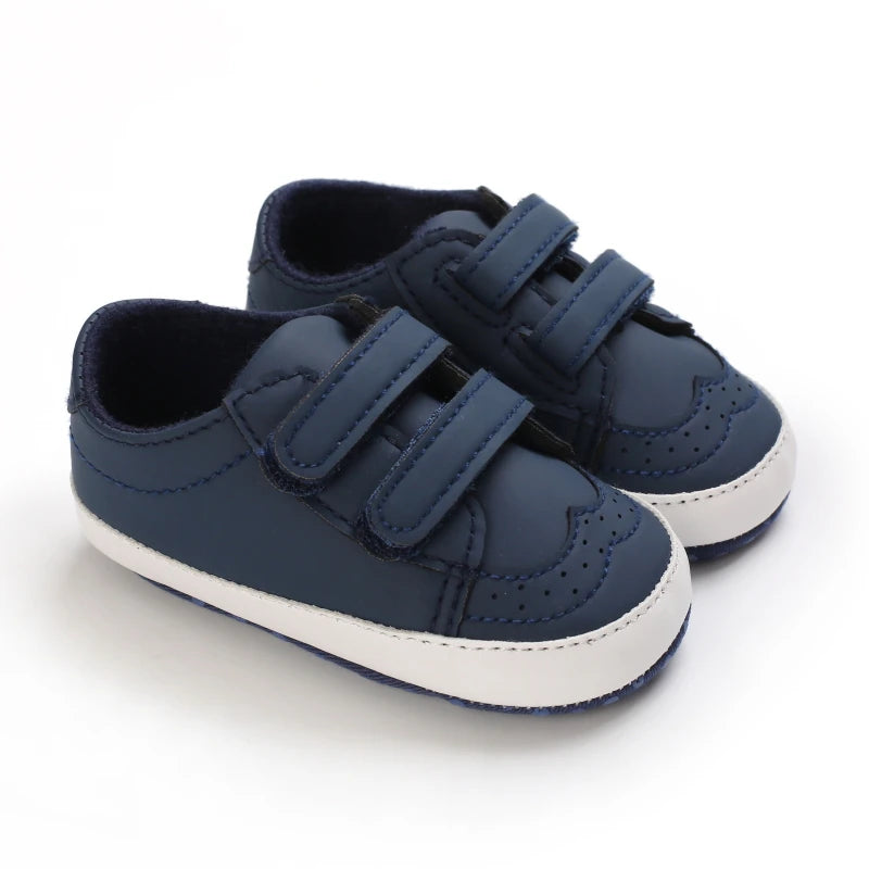 Lucky Blue Newborn Infant Toddler Boy Girl Casual Breathable Soft Cloth Bottom  Anti-slip PU Leather First Walkers Canvas Shoes