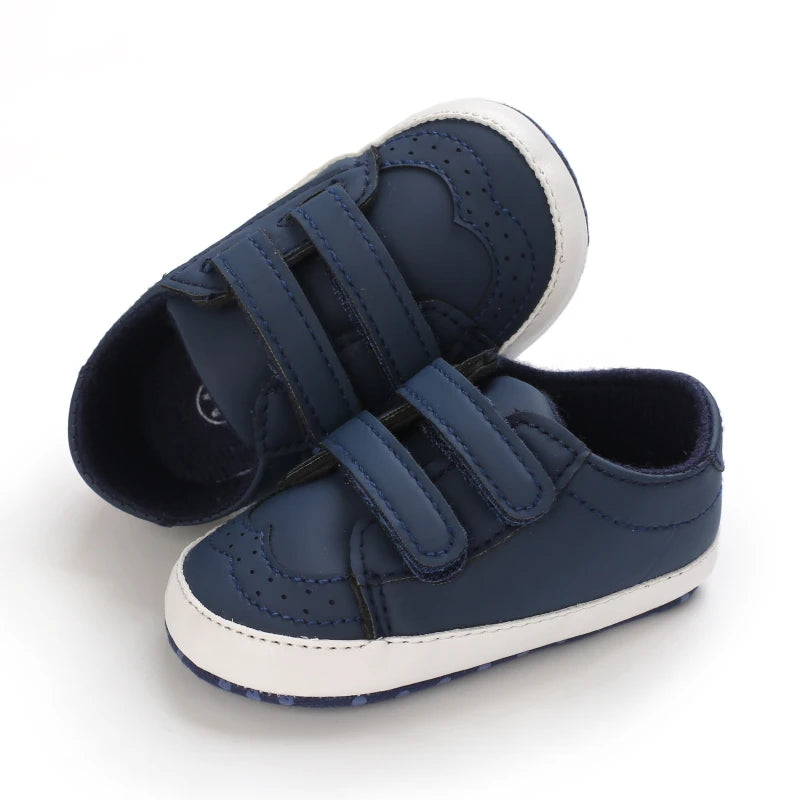 Lucky Blue Newborn Infant Toddler Boy Girl Casual Breathable Soft Cloth Bottom  Anti-slip PU Leather First Walkers Canvas Shoes
