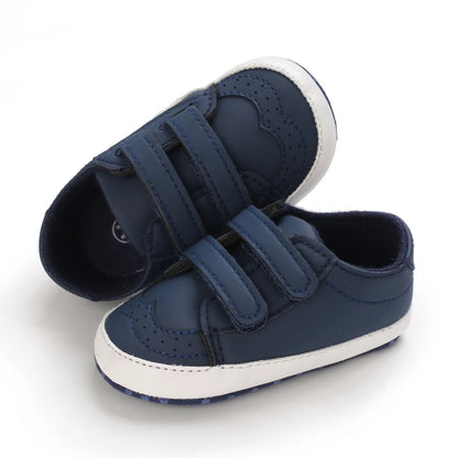 Lucky Blue Newborn Infant Toddler Boy Girl Casual Breathable Soft Cloth Bottom  Anti-slip PU Leather First Walkers Canvas Shoes