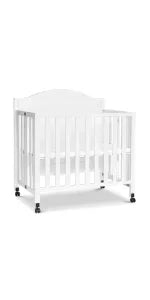 Folding Portable 3-in-1 Convertible Mini Crib and Twin Bed in White, Greengard Gold Certified