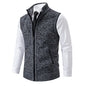 Vest Men Knitted Sleeveless Sweater Jacket Wool Velvet Zipper Cardigan Turn-down Pullovers Turtleneck Sweater coat Knit Waistcoat