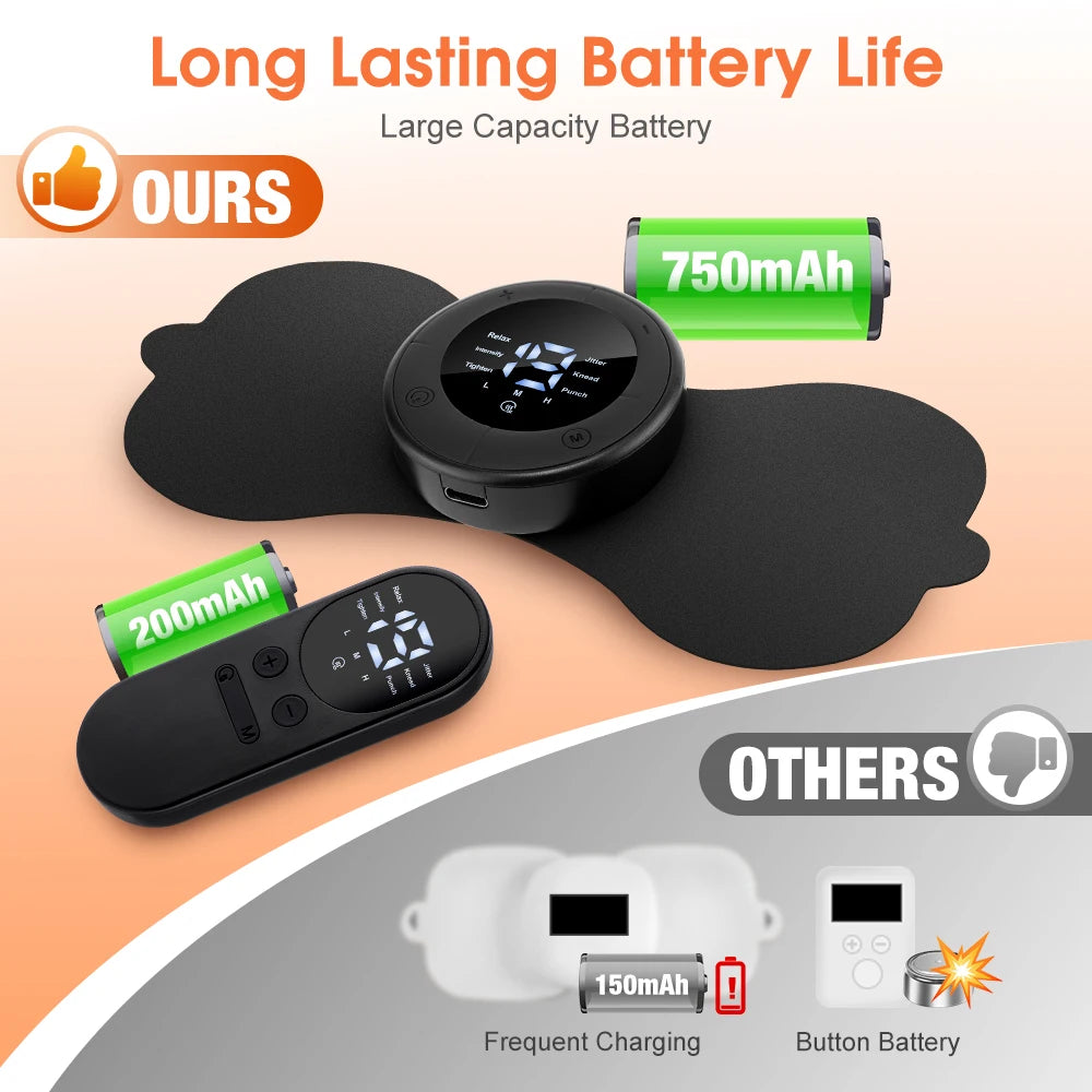 Smart Electric Neck Massager Set Cervical Patch 8 Modes 19 Levels Intensity Portable Home Use Massage Tools for Relieve Fatigue