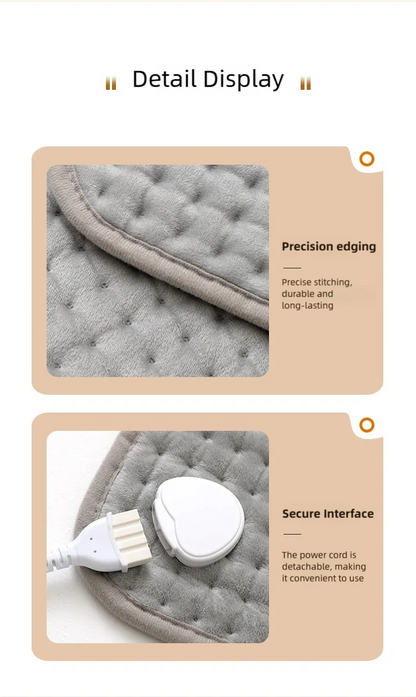 Electric Blanket with 10-Level Constant Temperature and Timer Function Heated Blanket for Legs/Abdomen/Hands/Full-Body Warmth