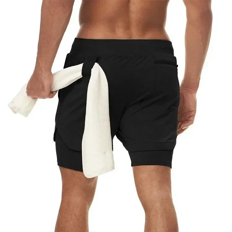 Berserk- Men's 2 in 1 Sports Shorts, Quick Dry Running Shorts, Gym & Fitness Training, Double Layer