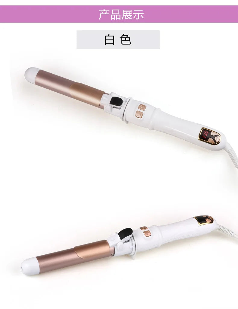 Automatic Hair Curler 1.1inches Rotating Curling Iron with LED Display Fast Heating Curling Wand Hair Curler for Home Travel Use