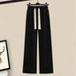 Autumn/Winter Women's Set 2026 New Korean Edition Casual Sweater Waist Cinching and Slimming Wide Leg Pants Two-piece Set