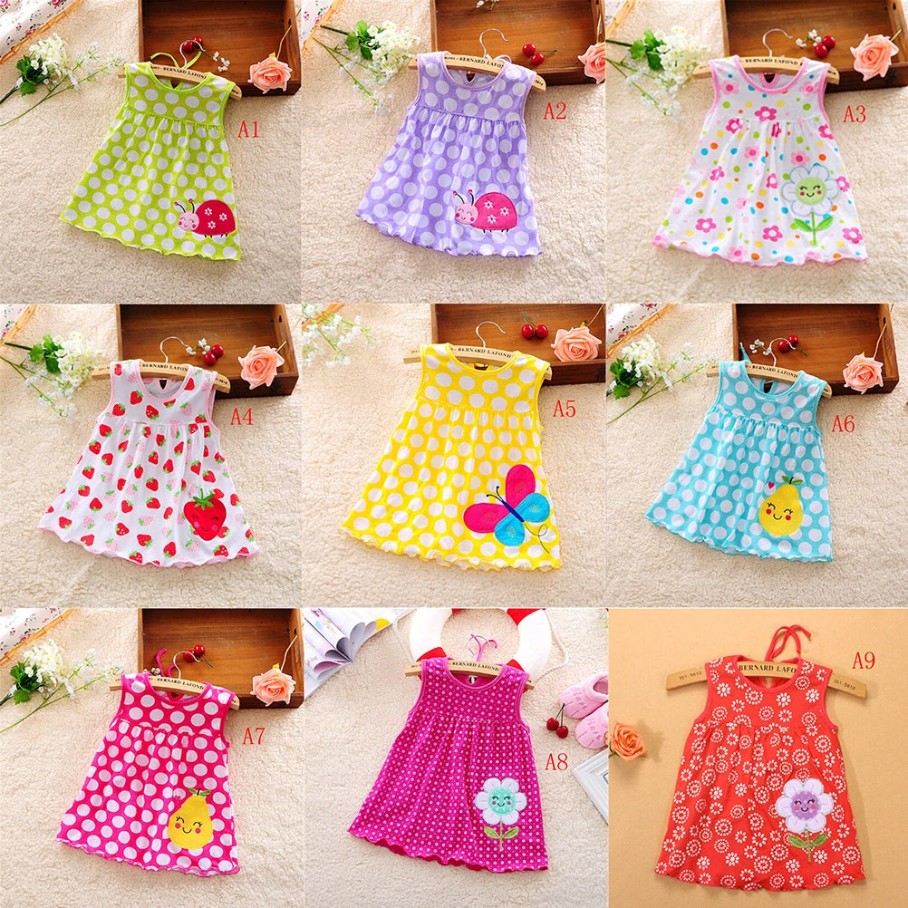 0-24M New born Cotton Flower Sleeveless Dresses Baby Girls Summer Multi Pattern Clothes Kids Princess Dress for 0-2Y Children