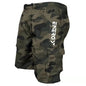 Outdoor Cargo Shorts Male Overalls Elastic Waist Cycling Shorts Multi-pockets Loose Work Shorts Quick Dry Sport Printed Trousers