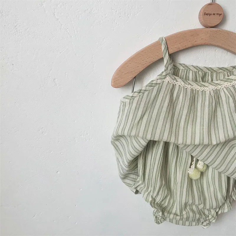 MILANCEL Baby Girls Clothes Striped Camisole And Bloomers 2 Pcs Baby Girls Clothes New born Baby Clothes Set
