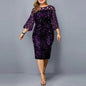 Elegant Sequin Plus Size 4XL 5XL Women Midi Dress Sexy Casual Evening Party Dress Gown Wedding Luxury Robe Rouge Vestidos