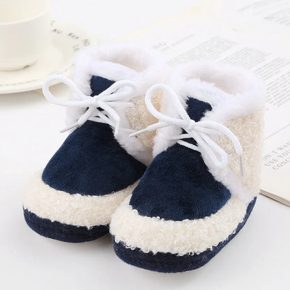 Baywell Cute Cartoon Animal Newborn Baby Boots Winter Plush Snow Booties for Boy Girl Soft Soled Comfortable Warming Shoes