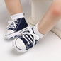 Lucky Blue Newborn Infant Toddler Boy Girl Casual Breathable Soft Cloth Bottom  Anti-slip PU Leather First Walkers Canvas Shoes
