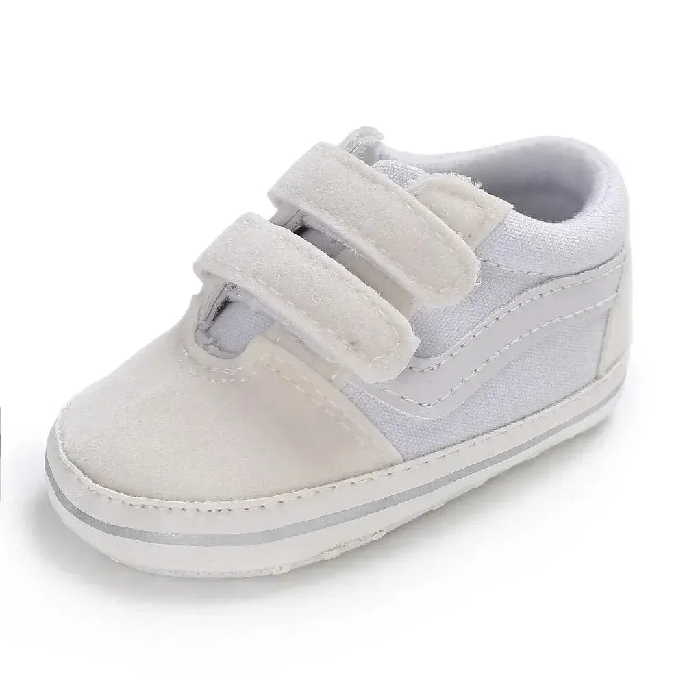 2025 Baby Canvas Sneakers Classic Stripes Casual Baby Boy Girl Shoes Anti-slip Soft First Walkers Infant Baby Unisex Shoes