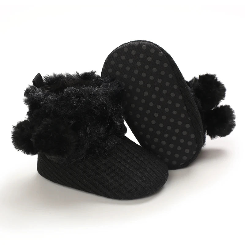 Autumn and Winter Baby Plush Thick Warm Cotton Shoes 0-18 Months Soft Soled Comfortable Non Slip Boots