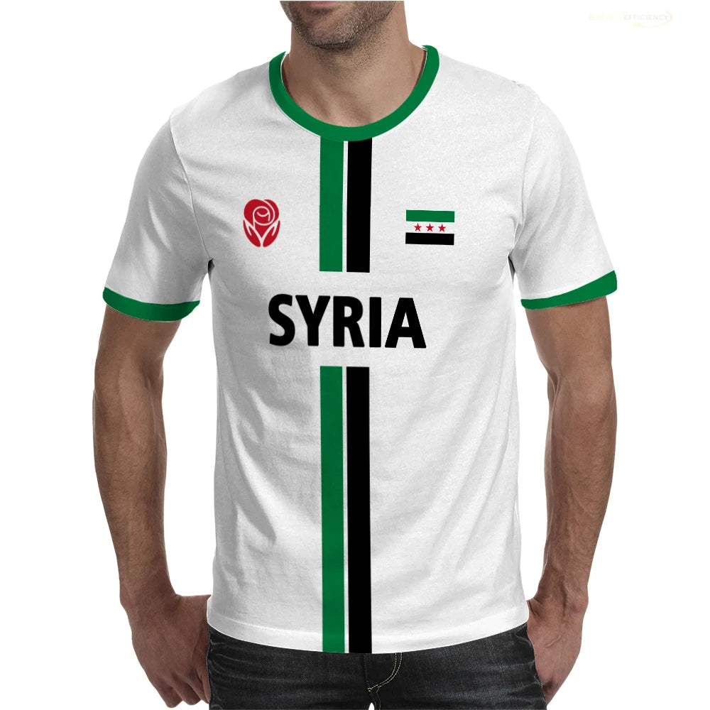 New Syria Football Jersey Men's Sports T-shirts Syrian Flag Street Oversized Tops Unisex Casual Graphic T-shirts Men's Gifts