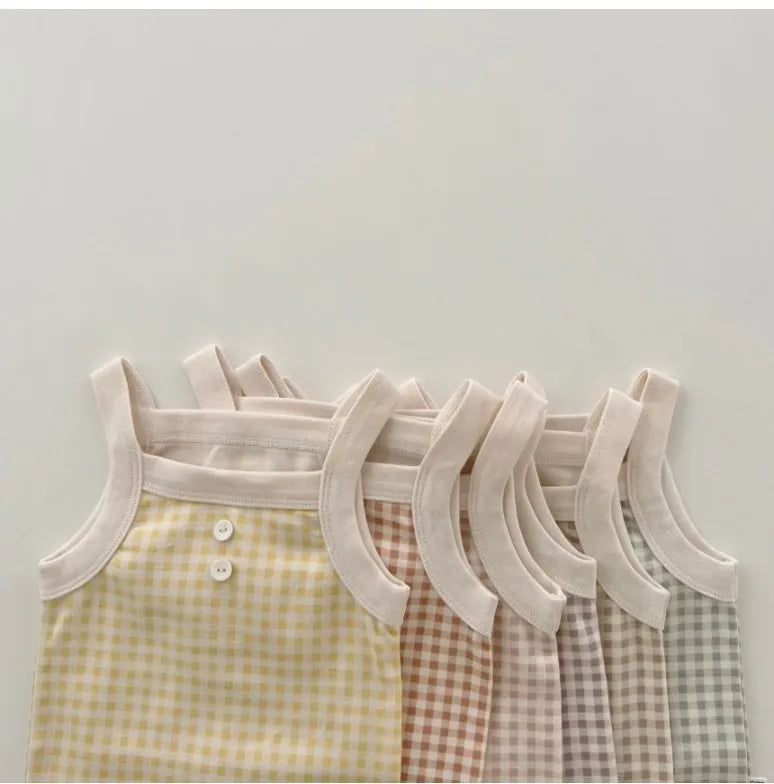 2025 New Baby Sleeveless Clothes Set Boy Girl Summer Thin Cotton Vest + Shorts 2pcs Suit Infant Outfits Toddler Breathable Set