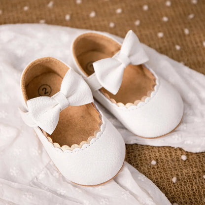 2025 New Baby Girls Shoes Bowknot Party Dress First Walker Anti-slip Non-slip Rubber Sole Infants Girl Crib Shoes