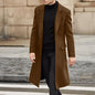 Korean Trend Men's Loose Casual Single-breasted Overcoat Autumn Winter Fashion New Long Sleeve Woolen Long Coat 2026