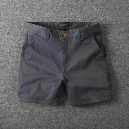 Men's Casual Cotton Shorts Summer Solid Color Slim Fit Loose Fit Thin Three-quarter Length Pants  Workwear