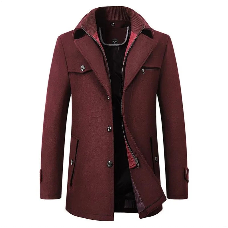 High Quality Men's Winter Long Woolen Coats Men's Casual Slim Business Office Wool Windbreaker Outdoor Windproof Trench Outwear