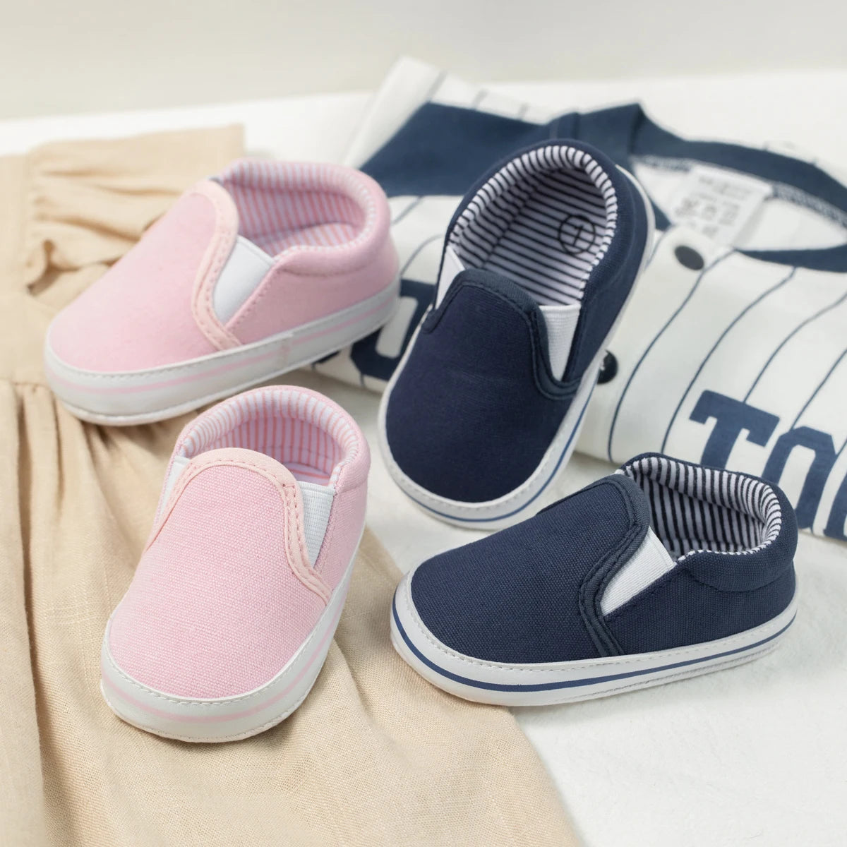 Newborns Shallow Infant Toddler Cute Shoes Baby Boy Girl Sneakers Anti-Slip Soft Flat First Walker Shoes