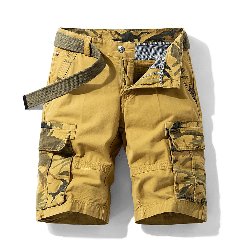 New Summer Men Cargo Camouflage Shorts Men's Cotton Beach Multi Pocket Shorts Man Spring Casual Joggers Shorts Male