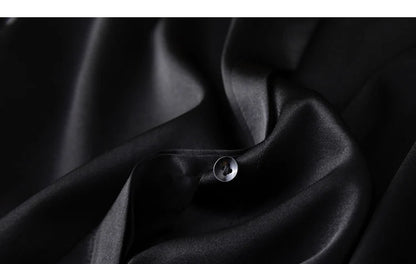 Tajiyane Women's 93% Mulberry Silk 7% Spandex 19 momme satin Silk Buttons long sleeve shirt Top Blouse office work chemise femme