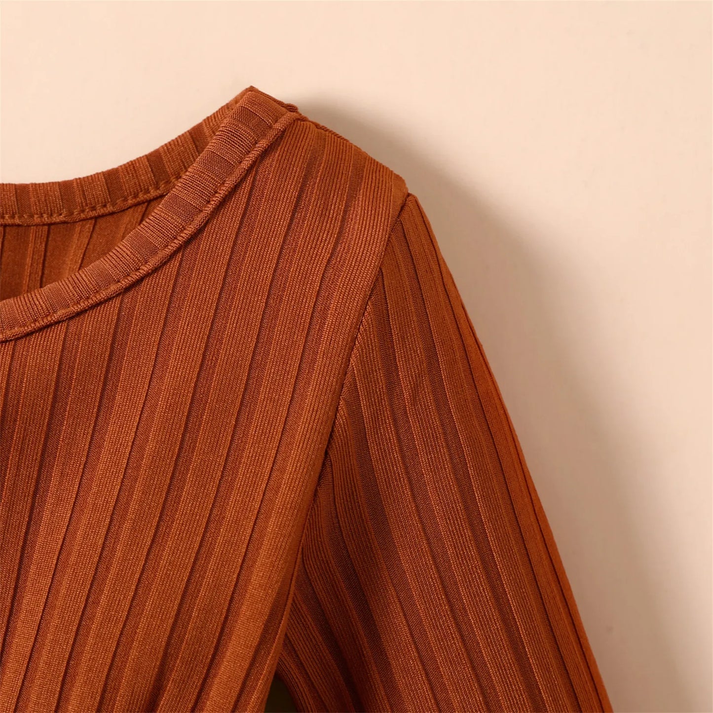 Pat Pat Newborn Dresses Baby Girl Clothes New Born Babies Kids Birthday Party Dress Ribbed Striped Long-sleeve Overalls Children