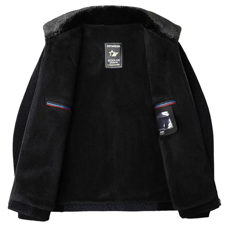 High Quality Winter Woolen Jacket for Men Versatile Brand Casual Business Cotton Trench Coat Add Velvet Keep Warm Overcoat Tops