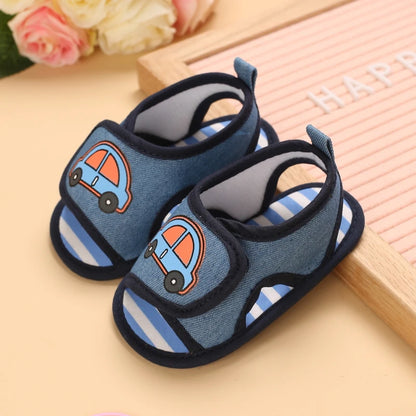 Lucky Blue Newborn Infant Toddler Boy Girl Casual Breathable Soft Cloth Bottom  Anti-slip PU Leather First Walkers Canvas Shoes