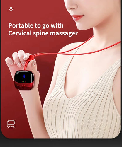 Smart TENS+EMS Electric Neck Massager with Micro-Current Portable Hot Compress for Cervical Spine Shoulder And Neck Pain Relief