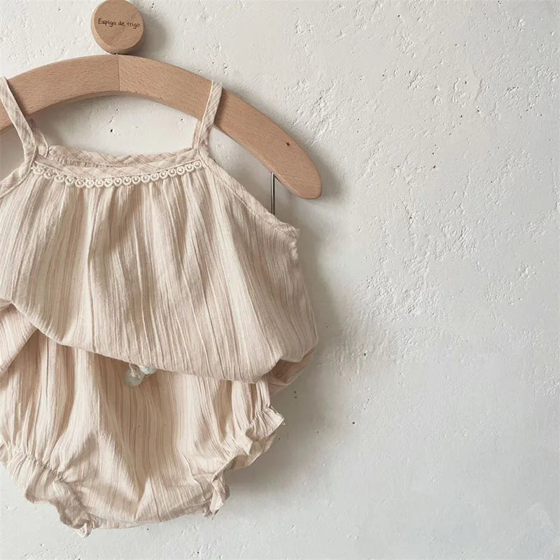 MILANCEL Baby Girls Clothes Striped Camisole And Bloomers 2 Pcs Baby Girls Clothes New born Baby Clothes Set